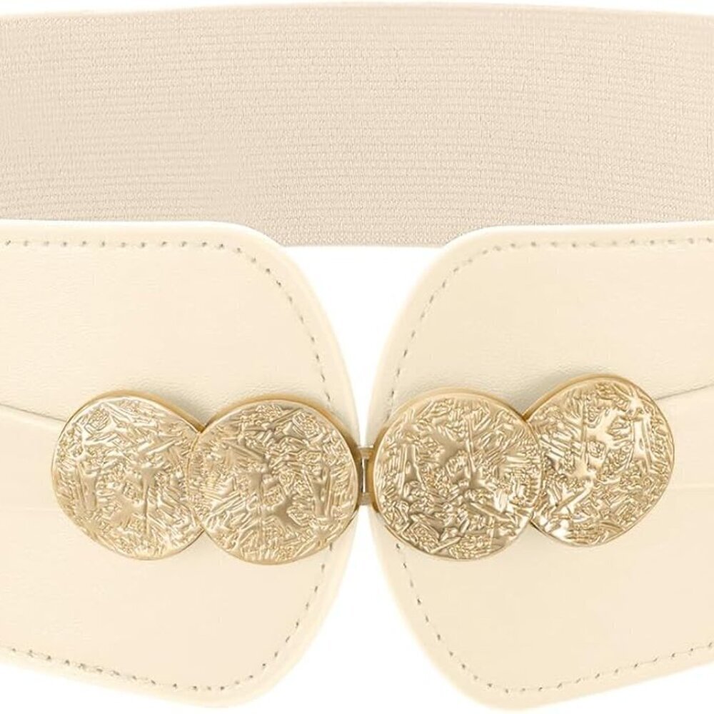 Women Wide Elastic Waist Belt Faux Leather Dress Fashion Accessories